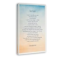 QHIUCS Poetry Poster I Want To Age Like Sea Glass Poster Inspirational Quote Poster (4) Canvas Painting Wall Art Poster for Bedroom Living Room Decor 08x12inch(20x30cm) Frame-style
