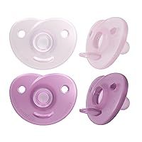 Soothie Heart Pacifier, 0-3 Months, Pink/Light Pink, 4 Pack, ‎SCF099/42