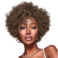 Kim Kimble Aniyah Sassy Coiled Curls Chin-Length Wig, Average Cap, MC11SS Butter Pecan