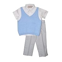 Boutique Collection Light Blue Vest Pant Set, Size 3T