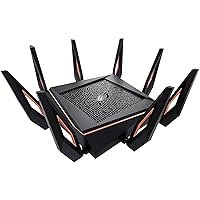 ASUS ROG Rapture WiFi 6 Wireless Gaming Router (GT-AX11000) - Tri-Band 10 Gigabit, 1.8GHz Quad-Core CPU, WTFast, 2.5G Port, AiMesh Compatible, Included Lifetime Internet Security, AURA RGB ASUS ROG Rapture WiFi 6 Wireless Gaming Router (GT-AX11000) - Tri-Band 10 Gigabit, 1.8GHz Quad-Core CPU, WTFast, 2.5G Port, AiMesh Compatible, Included Lifetime Internet Security, AURA RGB