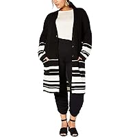 Style & Co. Womens Long Cardigan Sweater, Black, 3X