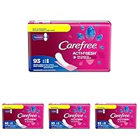 Carefree Acti-Fresh Body Shape Pantiliners Extra Long Unscented - 93 Count (Pack of 4)