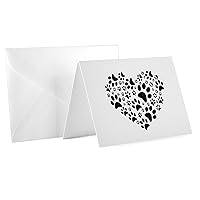 Fundraising For A Cause Paw Print Note Card Stationary - Thank You Cards With Envelopes- Dog, Cat, or Themed Blank Cards - Pet Sympathy Gifts for All Occasions - 12 Per Pack (1 Pack)