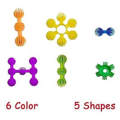 RAINBOW TOYFROG Star Flex STEM Building Toys - 70 Connector Blocks for Kids with Tote - Kindergarten STEM & Preschool Table Top Toys - Open Ended Building Blocks for Boys and Girls 3 Years Old & Up