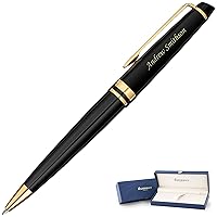 Personalized Waterman Expert Ballpoint Pen in Black Lacquer with Gold Trim. Engraved Luxury Business Gift for Executives, Board Members, or Trustees.