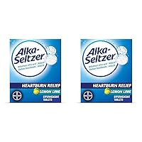 Alka-Seltzer Tablet for Heartburn, Lemon Lime, 36 Count (Pack of 2)