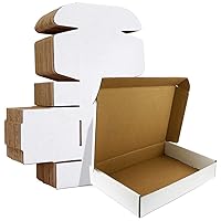 HORLIMER 12x9x3 inches Shipping Boxes Set of 20, White Corrugated Cardboard Box Literature Mailer