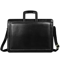 Belting Double Gusset Top-Zip Briefcase #9001 (Black)