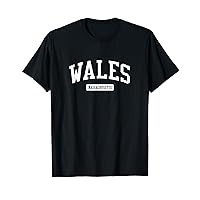 Wales Massachusetts MA Vintage Athletic Sports Design T-Shirt