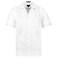 Omega Cuban Guayabera Short Sleeve Shirt, Wedding Cigar Beach Bartender Casual