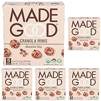 MadeGood Organic Chocolate Chip Granola Minis, 5ct x 0.85oz (Pack of 5)