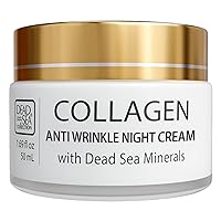 Dead Sea Collection Anti-Wrinkle Night Cream for Face with Collagen and Sea Minerals - Nourishing and Moisturizer Face Cream (1.69 fl.oz)