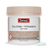 Swisse Mini Calcium with Vitamin D | 830mg Calcium Citrate with Vitamin D3 | Calcium Supplement for Women & Men | Bone Strength Support | Calcio | 300 Mini Tablets