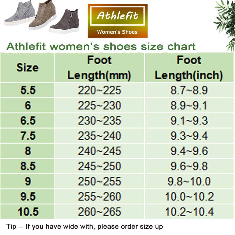 Athlefit Women's Wedge Sneakers Hidden Heel Platform Wedge Booties Hidden Wedgie Sneakers