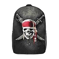 Pirate Skull Laptop Backpack for Men Women 17 Inch Travel Computer Bag Fashion Daypack
