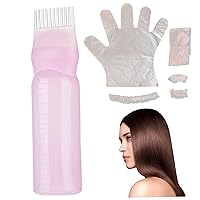 Hair Dye Kit, 160ML Hair Oil Applicator Bottle with Scale and Disposable Hair Color Kit, Includes Ear Cover, Gloves, Cape, Cap DIY Salon Home Hair Dying Tool for Hair Care
