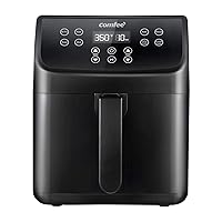 COMFEE' 5.8Qt Digital Air Fryer, Toaster Oven & Oilless Cooker, 1700W with 8 Preset Functions, LED Touchscreen, Shake Reminder, Non-stick Detachable Basket, BPA & PFOA Free (110 electronic Recipes)