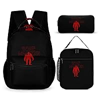 Bigfoot Gone Squatchin Lightweight Backpack and Lunch Bag Set 3 Piece with Pencil Case Outside Activities Travel