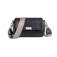 XUANXIE Small bag women's shoulder bag leather black small handbag women's crossbody bag women's wide strap women's bags brands sale