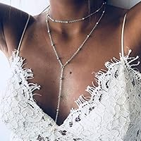 Yienate Boho Multilayer Necklace Tassel Bead Chain Layered Necklace Jewelry for Women and Girls