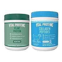 Vital Proteins 1.25 lb Unflavored Collagen Peptides Powder + 14 oz Unsweetened Plant Protein Powder
