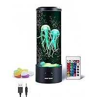 Jellyfish Lava Lamp,3D Lifelike Jellyfish Aquarium Tank Table Lamp with 16 Color Changing Light, Futuristic Decor Mood Lamp for Room Mood Light for Relax