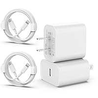 MFi Certified 2 Pack USB C Power Adapter with 2 Pack 6ft Lightning Cable Compatible Phone 14 Pro Max 13 12 11 Xs XR X iPad Fast Charging Cable Wall Charger Phone Charger