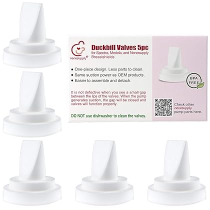 Nenesupply 5 pc Duckbill Valves Compatible with Medela and Spectra Pump Parts Use on Spectra S2 Spectra S1 and Pump in Style Harmony Symphony Replace Spectra Duckbill Valves and Medela Valve