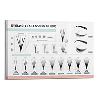 Eyelash Extension Guide Poster Beauty Salon Nails And Eyelashes Poster- Poster for Room Aesthetic Posters & Prints on Canvas Wall Art Poster for Room 20x30inch(50x75cm)