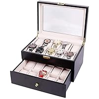 Watch Box Double-Layer Watch Display 20 Grids Watch Storage Box Display Box Organizer With See-Through Lid Watch Organizer Collection