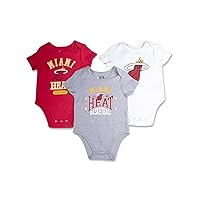 Ultra Game NBA Super Soft Cotton 3 Pack Baby Creeper Bodysuit