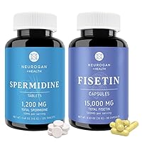 Anti-Aging and Brain Health Combo: Spermidine & Fisetin Supplement Bundle for Enhanced Cellular Regeneration, Cognitive Function, Cell Repair & Longevity, 100% Natural, Non-GMO, Made in USA