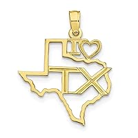 10k Gold Solid Texas State Pendant Necklace Jewelry Gifts for Women