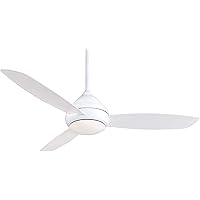 Minka-Aire F477-WH Protruding Mount, 5 White Blades Ceiling fan with 51 watts light, White