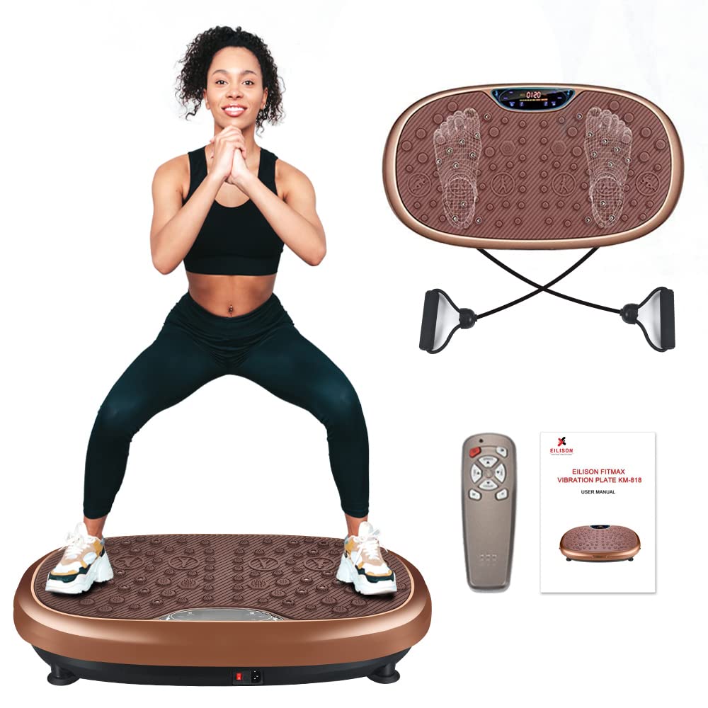 Mua EILISON FitMax 3D XL Vibration Plate Exercise Machine - Whole Body  Workout Vibration Fitness Platform w/Loop Bands - Home Training Equipment  for Recovery, Wellness, Weight Loss (Jumbo Size) (Brown) trên Amazon