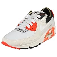 Air Max 90 III Premium Men's Trainers Sneakers Shoe DC7856 (White/Black/Bright Crimson/White 100)