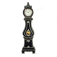 Melody Jane Dolls Houses Dollhouse Black Antique Mora Working Clock JBM Miniature Hall Furniture 1:12