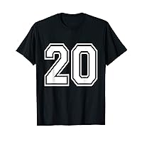 Number 20 Varsity Sports Team Jersey 20th Birthday 20 Years T-Shirt