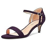 Castamere Women Mid Heel Open Toe Ankle Strap Sandals Wedding Prom 2.0 Inches Heels