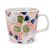 J-kitchens Hasami Pottery Mugs, Total Hand Painted Mug, Made in Japan, 9.5 fl oz (270 ml), Strawberry, Flower, Red