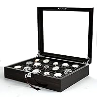 Large-capacity 15-slot Three-row Watch Case, Wooden Multifunctional Jewelry Watch Crafts Storage Box, Display Box With Lid And Key 0130B