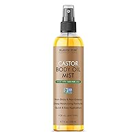 Castor Body Oil Mist| Castor Oil for Skin, Scars, Face, Nails, Hair, Scalp | Moisturizing Body Oil Spray | 6.7 Fl Oz