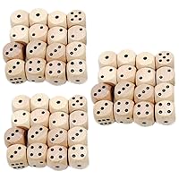 ERINGOGO 30 Pcs Board Game Cubes and Dice Wooden Polyhedral Dice Colored Dice Woodland Cake Decorations Wooden Yard Dice Wooden Dice Six Sides Dice Set Checkerboard Sieve Bamboo Solid Wood