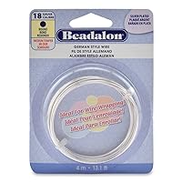 Beadalon German Style Wire for Jewelry Making, Round, Silver Plated, 18 Gauge, 13 ft