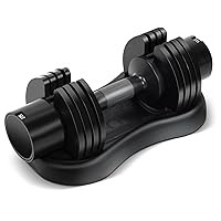 Adjustable Dumbbell, 5 in 1 Select-a-Weight Dumbbell W/ Anti-slip Turning Handle & Tray, One Hand Adjustable Dumbbell Set, Suitable for Home Gym, Recreation Room