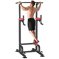 Power Tower Pull Up Bar Dip Station for Home Gym Adjustable Height Strength Training Workout Equipment