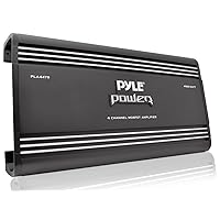 Pyle 4 Channel Car Stereo Amplifier - 4000W High Power 4-Channel Bridgeable Audio Sound Auto Small Speaker Amp Box w/ MOSFET, Crossover, Bass Boost Control, Silver Plated RCA Input Output -PLA4478