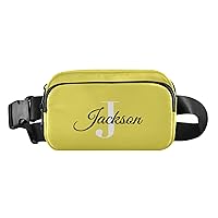 Yellow Custom Fanny Pack Everywhere Belt Bag Personalized Fanny Packs for Women Men Crossbody Bags Fashion Waist Packs Bag with Adjustable Strap for Travel Outdoors Sports Shopping