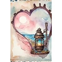 Journal Notebook Romantic Seaside Heart Light Theme